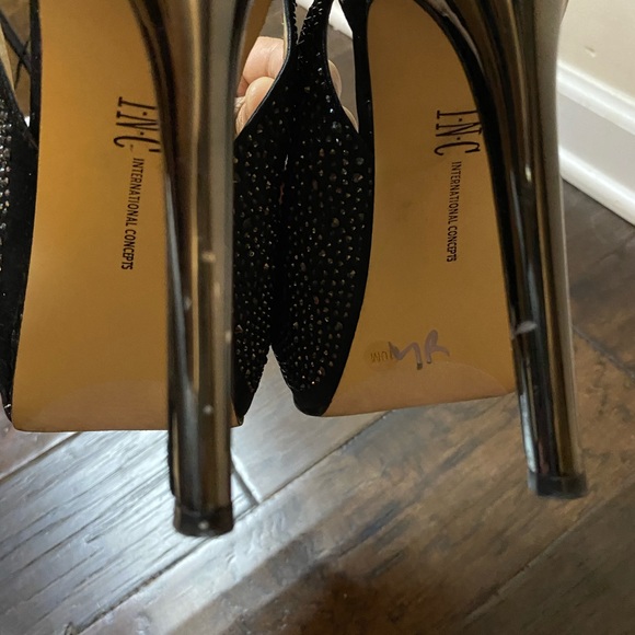 Women INC Rhinestone style Black Formal Heel Size 10 - Picture 12 of 14